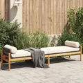 Produktbild: Gartenbank mit Kissen Outdoor Bank Sitzbank Schwarz Poly Rattan Akazie vidaXL