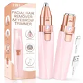 Produktbild: Gesichtsrasierer Damen 2in1 Augenbrauen Trimmer mit LED Licht USB Ladegerät