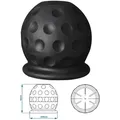 Produktbild: AS Abdeckung Anhängerkupplung Golfball Schwarz Schutzkappe aus Gummi für max. Ø 50 mm Abdeckkappe Schutzhülle für Kugelkopf AS