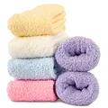 Produktbild: Hocerlu Kuschelsocken Damen - 5 Paar Flauschige Warme Dicke Wintersocken Bettsocken, Super Weich Geschenk Haussocken, Kein Vergossenes Flaum, EU 35-41