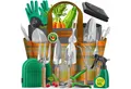 Produktbild: KESSER Gartenpflege-Set Gartenwerkzeug Set 10-teilig Gartengeräte mit ergonomischen Holzgriff, Handschaufel, Handgabel, Unkrautstecher, Handkelle, Handharke & Schere