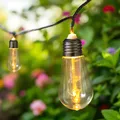 Produktbild: LED Lichterkette 10 Glühbirnen warm weiß - 4,5 m - Garten Deko Beleuchtung Timer
