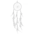 Produktbild: DonDon Traumfänger für Gute Träume mit Perlen und echten Federn weiß Ø 11 cm