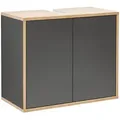 Produktbild: Mid.you Waschbeckenunterschrank, Anthrazit, Eiche, Holzwerkstoff, 60x50x30.5 cm, hängend, Badezimmer, Badezimmerschränke, Waschbeckenunterschränke