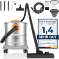 Produktbild: Zeegma ZONDER PRO ASH Trockensauger für Asche und Schutt, Industriestaubsauger 1600W, Edelstahlbehälter 20 L, HEPA-Filter, Ausblasfunktion Kabel 5 m
