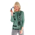 Produktbild: Sweatshirt AMBRIA, Damen, Gr. 38, grün (salbei), 50% Baumwolle, 50% Polyester, gemustert, mehrfarbig, Rundhals, Sweatshirts Sweatshirt
