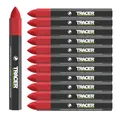 Produktbild: Tracer Bauholzkreide Markierstifte, 12 Stück, Rot, 12 x rote Markierungsstifte für verschiedene Oberflächen