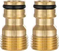 Produktbild: Poppstar 2er-Set Wasserhahn-Adapter mit 1/2 Zoll Außengewinde und Steckkupplung für Gartenschlauch (kompatibel mit Gardena Stecksystem)