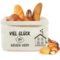 Produktbild: Brotkorb Einweihungsgeschenk Wohnung Geschenk zum Umzug oder Auszug Brötchenkorb Einzugsgeschenk Brottasche Geschenkidee zum Einzug Brotkorb aus Stoff Viele schöne Momente