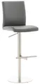 Produktbild: TPFLiving Barhocker höhenverstellbar (Barstuhl - Hocker für Küche - Thekenhocker drehbar - Tresenhocker), Gestell Metall chrom - Sitzfläche: Kunstleder Grau