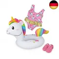 Produktbild: Heless 66 - Schwimm-Set für Puppen, 3 teilig, Motiv Einhorn Henri, Badeanzug,