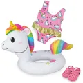 Produktbild: Heless 66 Schwimmset für Puppen Einhorn Henri Größe 35 - 45 cm Puppenkleidung
