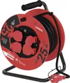 Produktbild: EMOS Profi-Kabeltrommel, 25m Kabel mit 4 Schuko Steckdosen, 2,5 mm2 Gummi, IP44, für Außenbereich, P19625