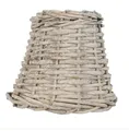 Produktbild: 6LAK0256 Clayre & Eef Rattan Lampenschirm grau 14x12cm rund
