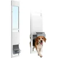 Produktbild: VEVOR Hundeklappe für Glasschiebetür, Hundetür Höhenverstellbar von 1927 bis 2049 mm, Rahmen aus Aluminiumlegierung mit Klappe & Drehscharnier, Abschließbar, für Große Hunde, Haustiertüren, L