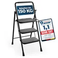 Produktbild: Trittleiter & Haushaltsleiter 3 Stufen klappbar, 150 kg, rutschfest