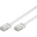 Produktbild: Patchkabel RJ-45 Stecker > RJ-45 Stecker weiß, 150cm, flach, Cat.5e U/UTP