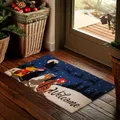 Produktbild: BRUBAKER Weihnachtsfußmatte mit Katzen - Welcome Fußmatte für Außen und Innen - 45 x 75 cm Schmutzfangmatte aus Kokos - Antirutsch Fußabtreter Wetterfest und rutschfest - Türmatte für Haustür
