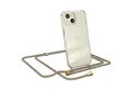 Produktbild: EAZY CASE Handykette mit-/ ohne Magsafe Hülle für iPhone 15 6,1 Zoll, Ketten Hülle Schultergurt Schutz Hülle Tasche mit Band Bunt Clip Gold