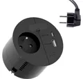 Produktbild: Bachmann 938.202 Tischsteckdose Schwarz Einbau-Tischsteckdose, mit USB, mit USB-Ladeausgang