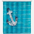 Produktbild: WENKO Dusch Vorhang 180x200 ABOARD Badewannen Anker Motiv Ringe Textil waschbar