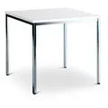 Produktbild: CEHA Besprechung- und Mehrzwecktisch 80 x 80 cm mit verchromten Gestell und Dekor weiß