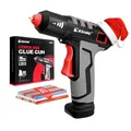 Produktbild: EZARC Heißklebepistole Kabellos, 30 Pcs Mini Glue Sticks, 15s Schnelle Aufheizung, 2500-mAh Heissklebepistole Akku, Handwerk, Dekorationen