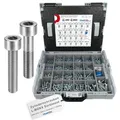 Produktbild: FRANTOS L-BOXX Zylinderschrauben Set DIN 912 (ISO 4762, Stahl verzinkt) 1.500 tlg. + 4 Winkelschlüssel I Zylinderkopfschrauben Sortiment