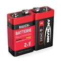 Produktbild: 2 ANSMANN Alkaline longlife Rauchmelder 9V Block Batterien - Premium Qualität für höhere Leistung, 9V Batterie ideal für Feuermelder, Bewegungsmelder, Alarmanlagen & Kohlenmonoxid Warnmelder
