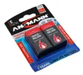 Produktbild: 2er Pack Ansmann 9V Block Batterie für Rauchmelder | E Block 6LR61 AM6 | 9V