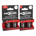 Produktbild: kQ ANSMANN 2 x 2er Blister Rauchmelder Batterie Alkaline E-Block 9V 6LR61
