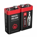 Produktbild: ANSMANN® 1515-0006 Alkaline-Batterie für Rauchmelder, 6LR61 9V Block (E) 2er