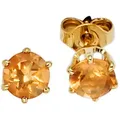 Produktbild: Paar Ohrstecker JOBO, gelb (gelbgold 585), Ohrringe, Damen, 5,3mm, Gelbgold 585, rund 585 Gold mit Citrin