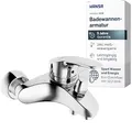 Produktbild: HANSA MIX Badewannenarmatur I Einhebelmischer mit Zugumsteller | Wassersparende Armatur Badewanne mit Wasserbremse und Temperaturbegrenzer | G 1/2 Standard-Anschluss für Duschkopf mit Schlauch | Chrom