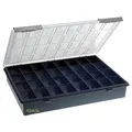 Produktbild: raaco Assorter 4-32: Sortierbox für Werkstatt, 32 feste Fächer für Kleinteile, Sichere Aufbewahrung durch Schiebeschloss, Tragbar, 26 x 33.8 x 5.7 cm, Leicht & Robust.