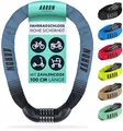 Produktbild: AARON Lock One Fahrradschloss mit 5-stelligem Zahlencode, Kettenschloss aus Stahl und hoher Sicherheitsstufe | Schloss für für E-Bike, Mountainbike, Trekkingrad, Tourenrad, Rennrad in grau-blau