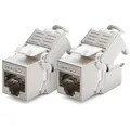 Produktbild: 2x CAT 7 Keystone Jack Modul RJ45 Patchkabel Netzwerk Adapter 10Gbit/s 1000MHz