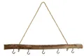 Produktbild: Meinposten Fensterdekoration Dekozweig Holz 5 Haken Fensterhänger braun natur Deko Landhaus 50 cm, Hängeast mit 5 Metallhaken und Aufhängeband