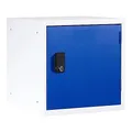 Produktbild: STIER Schließfachwürfel, abschließbar mit Zylinderschloss, kombinierbar und stapelbar, für Umkleiden oder Wertsachen, Maße: HxBxT 30x30x30 cm Farbe: Blau (enzianblau)