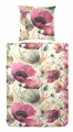 Produktbild: Primera Edelflanell Bettwäsche 155x220 Blumen Mohn grün rosa natur 174148-52