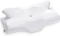 Produktbild: Unyqoos® Orthopädisches Nackenstützkissen (Cervical Contour) – Memory Foam 64×38×(12,5/10,5) cm, ergonomisch für Seiten-/Rücken-/Bauchschläfer, abnehmbarer Bezug, Weiß