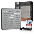 Produktbild: Bada Bing LED Wortuhr Silber mit Deutscher Wort Anzeige - edle Metall Uhr mit USB Kabel Wanduhr modern - Tischuhr hochwertig lautlos zum Aufstellen/Aufhängen - Deko Geschenk Männer Büro Weihnachten