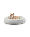 Produktbild: lionto Hundebett rund Hundekissen Hundesofa Donut 120cm Durchmesser, hellgrau