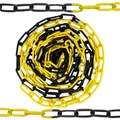 Produktbild: 15M Absperrkette Sicherungskette schwarz-gelb 45X19mm Metall Warnkette Baustelle