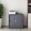 Produktbild: Aktenschrank Rieti Stahl 90x40x90 cm Dunkelgrau [en.casa]