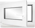 Produktbild: Kellerfenster Kunststoff weiß Dreh-Kipp 75x40cm(BxH) DIN Links 2 -fach Glas Dichtung Schwarz
