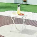 Produktbild: [en.casa] Campingtisch Vegårshei Klapptisch Gartentisch Stahl klappbar quadratisch Outdoor-Tisch faltbar 45 x 40 x 40 cm Weiß