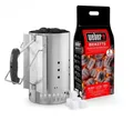Produktbild: Weber Grillstarterset Holzkohlegrill Anzündkamin 2 kg Briketts 3 Anzündwürfel