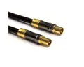 Produktbild: PremiumX 2m Gold-Line TV Antennenkabel Schwarz IEC-Anschlusskabel Kupplung TV-Kabel