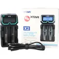 Produktbild: Xtar X2 – Ladegerät für Lithium Ionen 3,6-3,7V und Ni/MH 1,2V Akkus - Schwarz